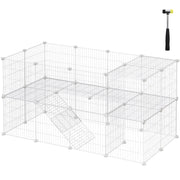 36-Panel Modular Metal Wire Small-Animal Enclosure – Two-Level Indoor Design