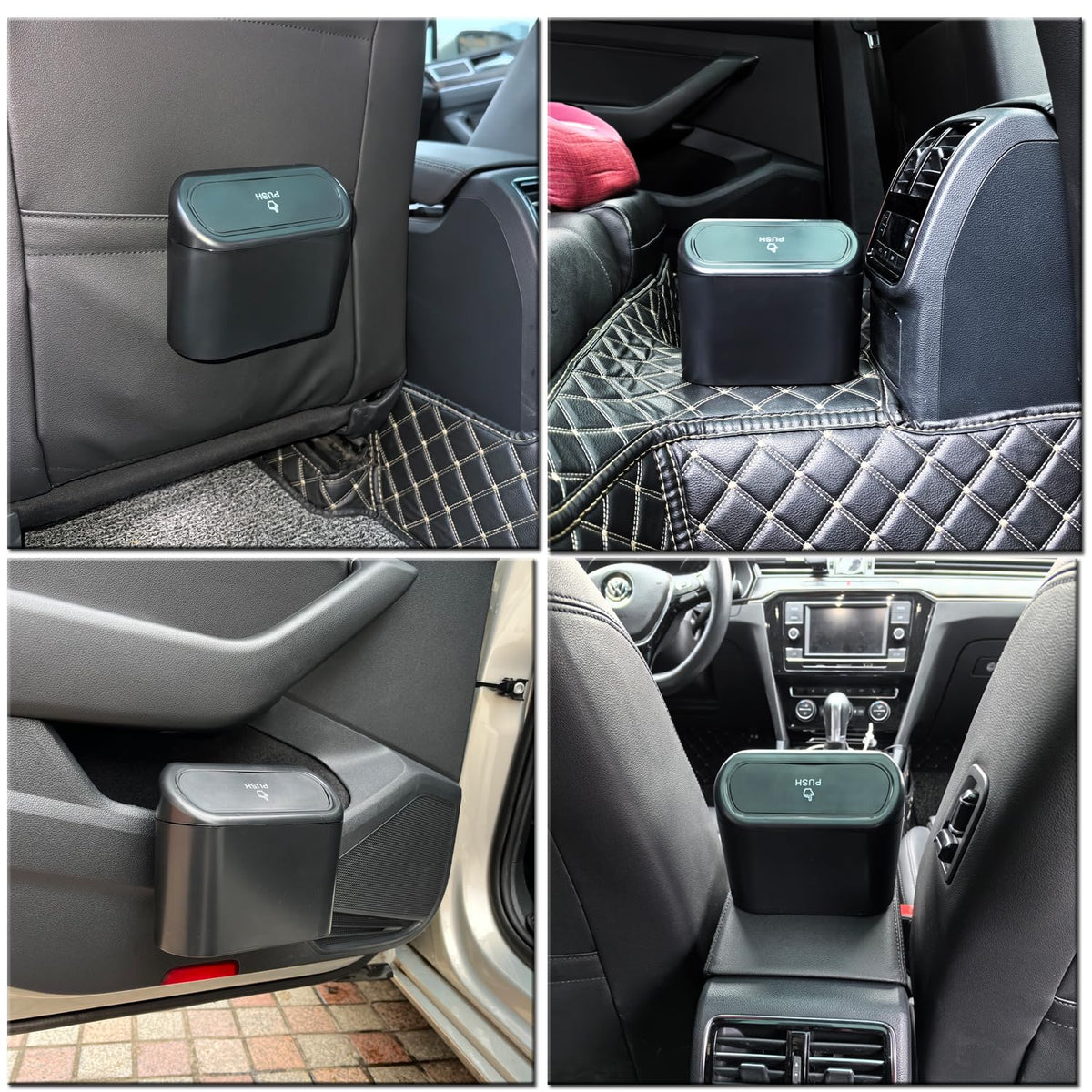 Compact Lidded Car Bin with 120 Liners & 4 Hooks
