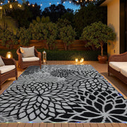 LED Outdoor Rug 274x365cm Waterproof with Light, Reversible Outdoor Plastic Straw Rug for Patios Clearance, Outdoor Area Rug Carpet RV Mat for Camping Backyard Deck Porch
