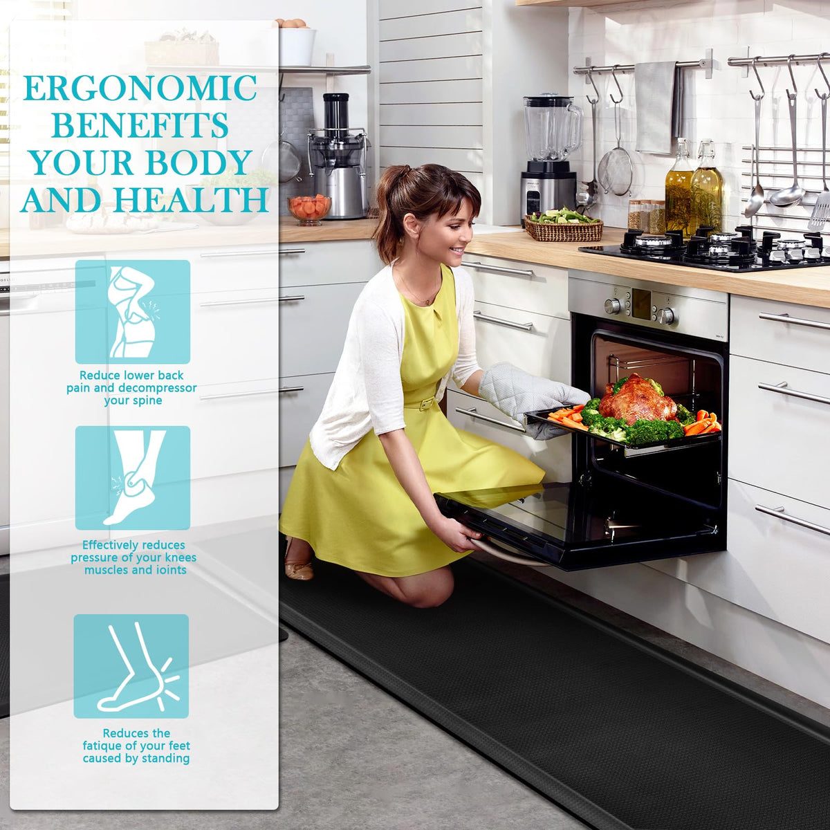 Thick 2-Piece Waterproof Cushioned Kitchen Mat Set