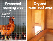 Two-Level Fir-Wood Chicken Coop & Rabbit Hutch – 138 × 49 × 85 cm