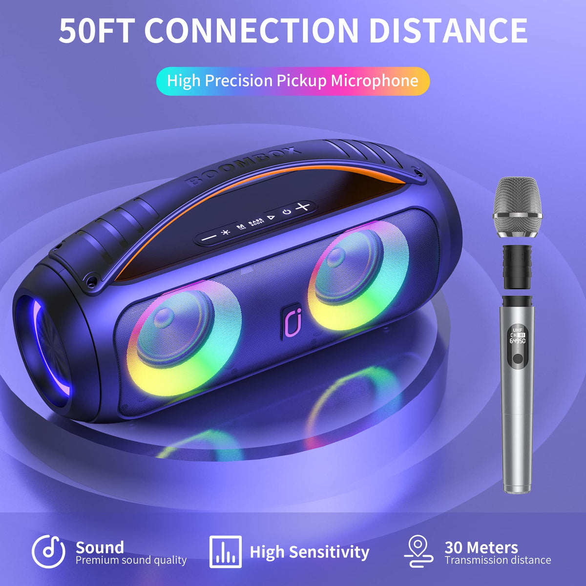 JYX D16T IPX5 Portable Karaoke Speaker with 2 Microphones