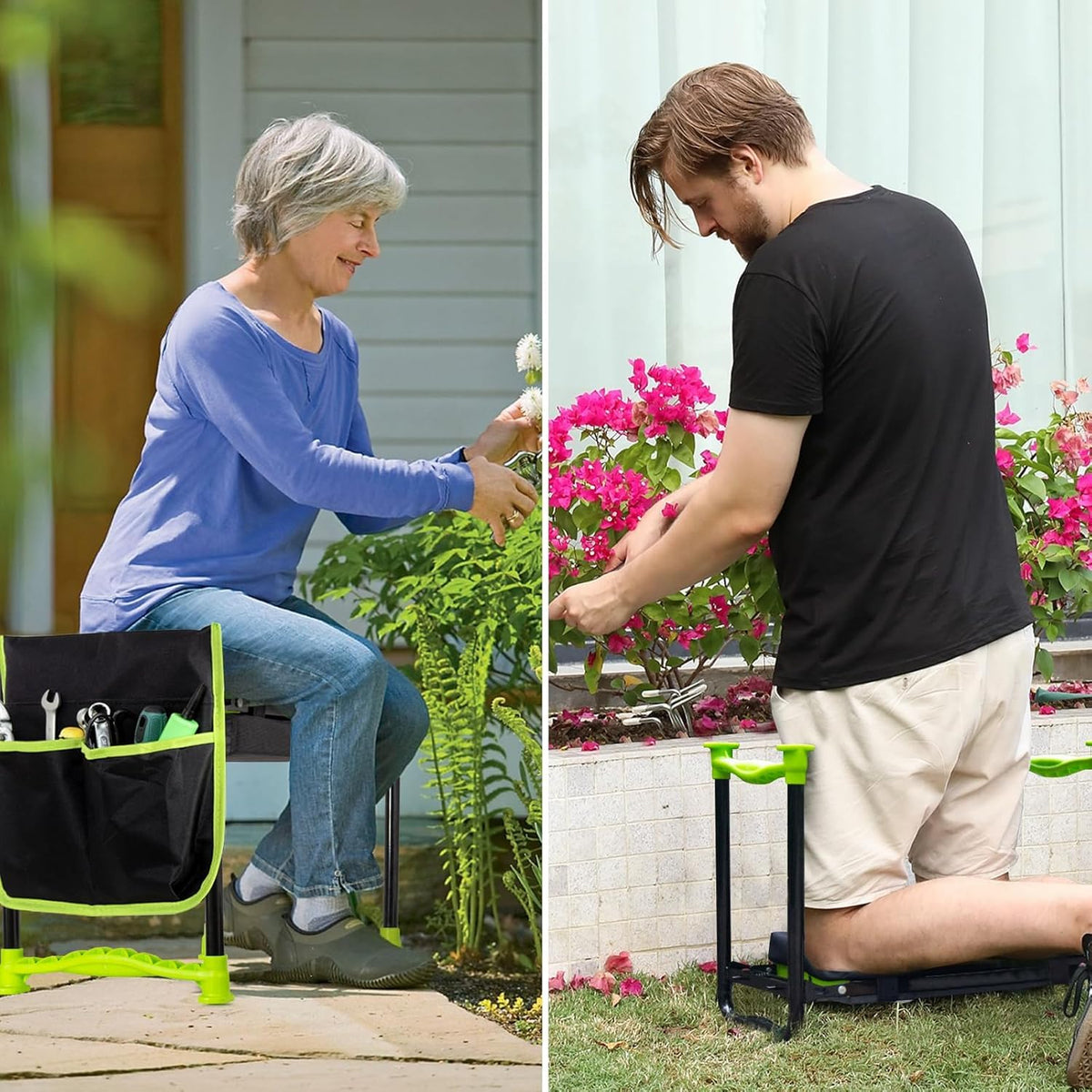 Foldable Garden Kneeler & Seat with EVA Pads and Tool Bag – Up to 150 kg