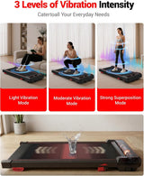 LONTEK 12% Incline Walking Vibration Pad Treadmills for Home, 4 in 1 PortableTreadmill with 120KG Weight Capacity, Under Desk Treadmill with 3.0HP Brushless Quiet