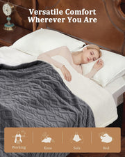 Milk Fleece Electric Heated Blanket – 10 Heat Levels, Auto-Off Timer, Machine Washable