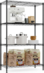 454 kg 4-Tier Heavy-Duty Wire Shelving – Chrome