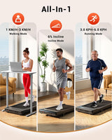 Portable treadmill with wheels