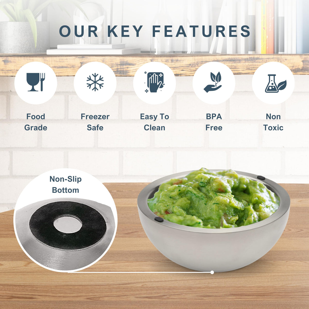 35 oz Stainless-Steel Insulated Dip Chiller Bowl