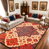 Area Rug Vintage Living Room Rugs Soft Area Rug Machine Washable Carpet Non Slip Rugs for Bedroom Dining Kitchen Indoor Floor Rug (Vintage Caramel Beige)(120 * 160CM)