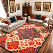 Caramel-Beige Vintage Washable Indoor Area Rug