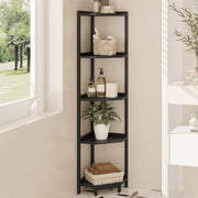 Freestanding Corner Shelf with Metal Frame
