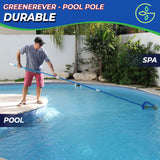 Swimming Pool Pole Telescopic Aluminum Rod for Skimmer Nets Vacuum Heads with Hoses Rakes Brushes | Adjustable Length | 1.1 mm Commercial Thick Pole | Ribbed Finish Blue 270 cm