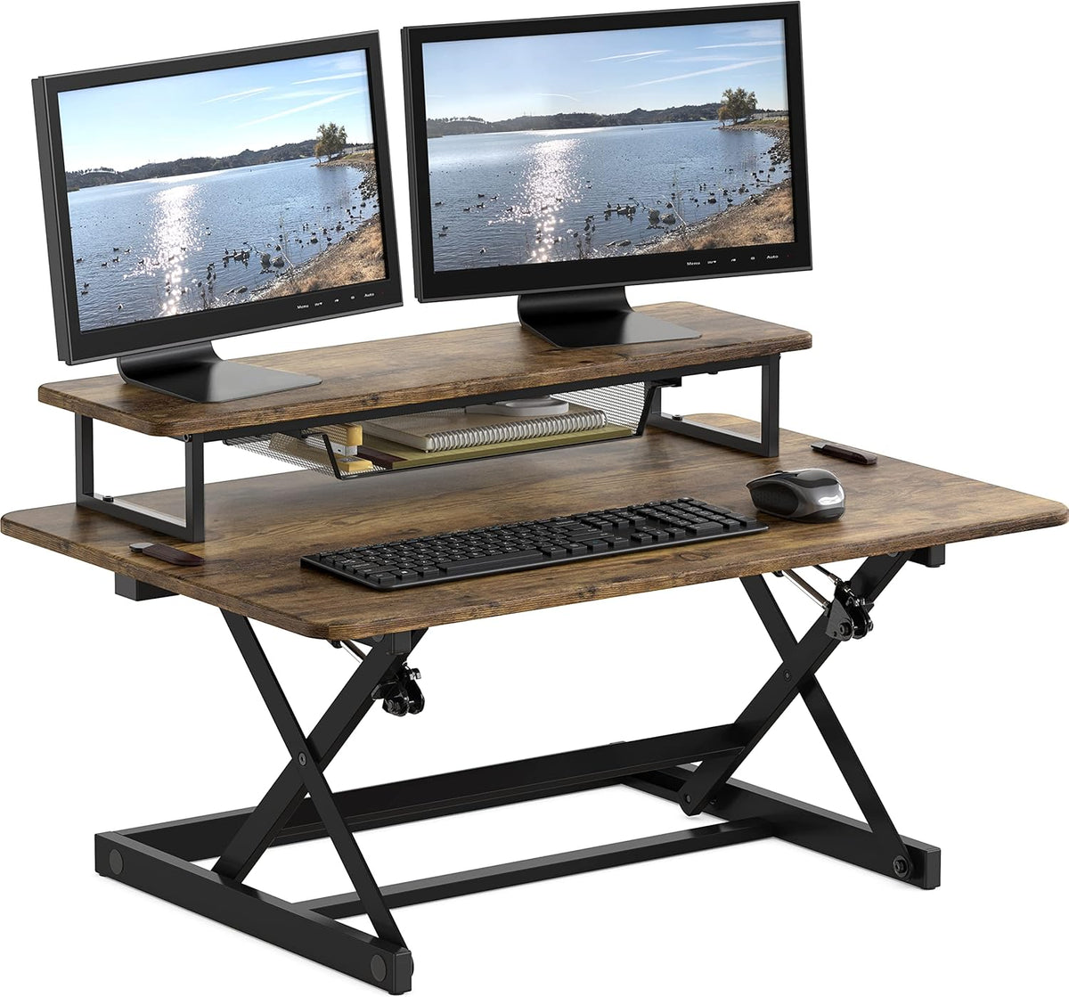 36-Inch Height Adjustable Standing Desk Converter Sit to Stand Riser Workstation
