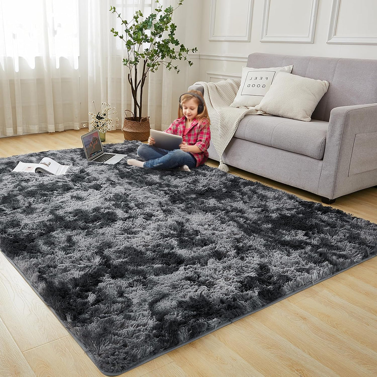 Ultra-Soft Washable Shaggy Area Rug – Pink, 80 × 160 cm