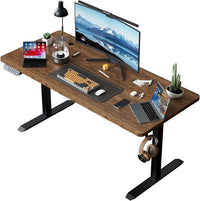 Electric Height-Adjustable Standing Desk – 120 × 60 cm, Brown Top