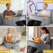Lap Desk Pillow - Gaming Pillow, Reading Pillow, Laptop Desk for Bed, Couch Desk, Luxurious Lap Pillow Desk Supports Arms Shoulders Neck, Memory Foam