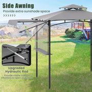 BBQ Gazebo with Side Awning, Shelves & Hooks