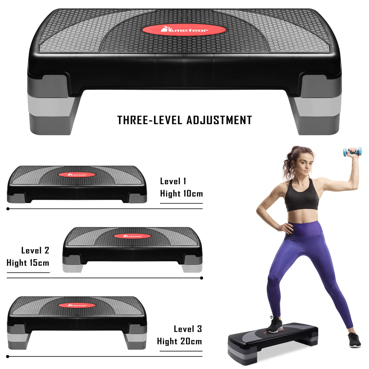 Adjustable Aerobic Step Platform – 10/15/20 cm