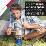 2-Pack 4-in-1 Stainless Steel Camping Cutlery Sets