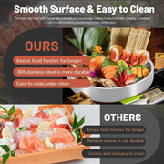 Stainless-Steel Chilled Serving Tray with Ice Chamber