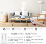 ASAKUKI 500ml Essential Oil Diffuser, 5 in 1 Ultrasonic Aromatherapy Fragrant Oil Diffusers, Vaporizer Humidifier with Remote Control, Timer, Auto-Off Safety Switch, 7 LED Light Colors