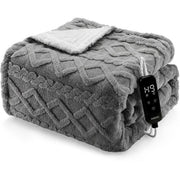 Milk Fleece Electric Heated Blanket – 10 Heat Levels, Auto-Off Timer, Machine Washable