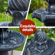 93 cm 3-Tier Solar Bird-Bath Fountain – 9V