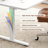 BilySen Electric Standing Desk 140x60cm (55.1"x23.6"), Height Adjustable Sit Stand Desk with Hooks, Metal Frame Stand up Desk with Powerful Motor, Ergonomic Computer Desk for Home Office (White)