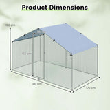 Costway Large Chicken Coop, Walk-in Poultry Cage w/Oxford Canopy, Hexagonal Mesh Net, Lockable Door & Ground Stakes, Spire-Shaped Pet House for Duck, Goose, Rabbit (310 x 170 x 190 cm (L x W x H))