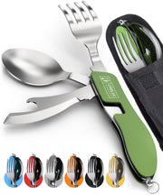 2-Pack 4-in-1 Stainless Steel Camping Cutlery Sets