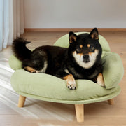 Elevated Wooden Pet Sofa with Washable Cushion – 3 Options