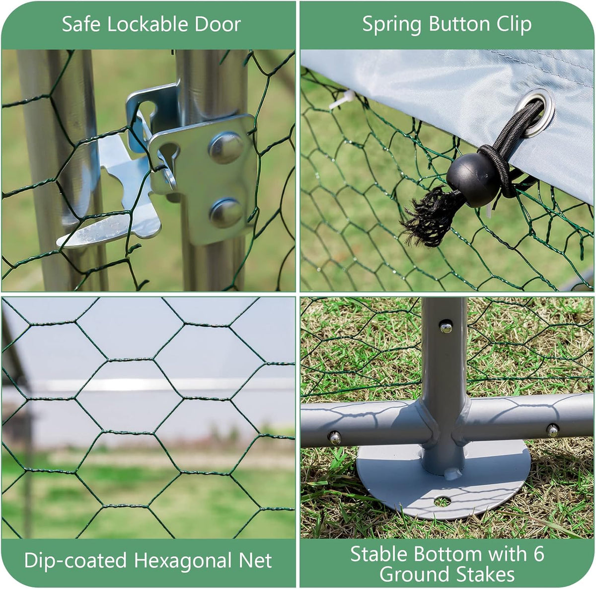 Galvanised Walk-In Poultry Run with Spire Cover – 3 Sizes
