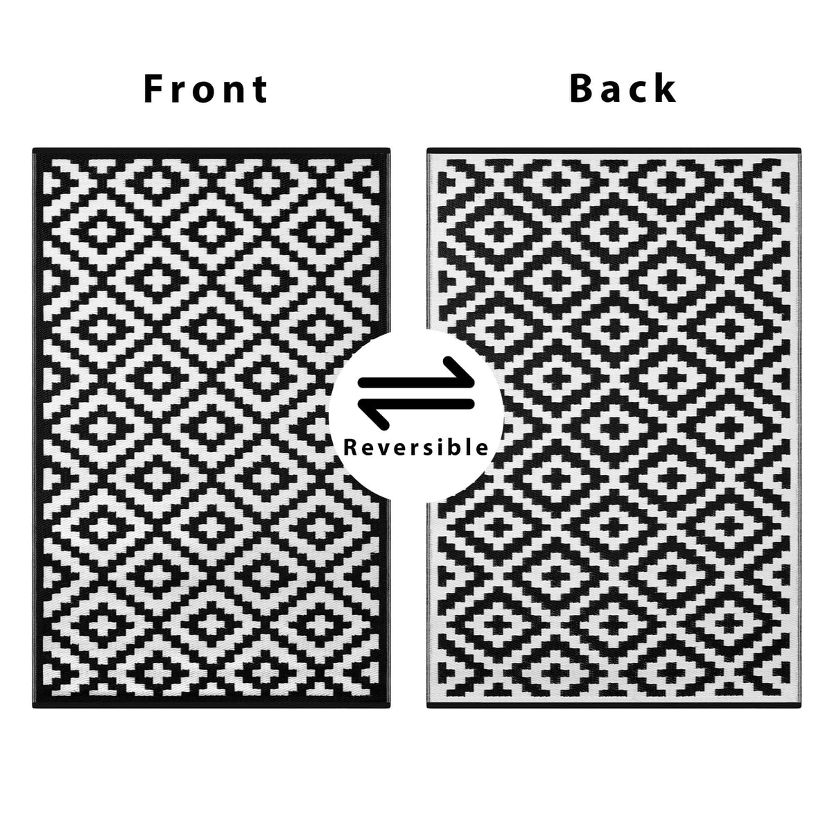 180 × 270 cm Nirvana Reversible Plastic Outdoor Rug