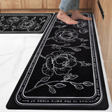 Kitchen Mat 2PCS, Cushioned Kitchen Mats for Floor, Anti-Fatigue Mat Waterproof Kitchen Rug Set of 2 Non-Skid Comfort Standing Mat for Kitchen, Office, Sink, Laundry, 17"x29"+17"x47"