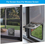 Black Lockable Magnetic Pet Flap for Screens – 20.3 × 25.4 cm