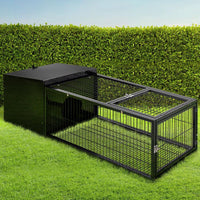 Metal Rabbit Hutch & Small Animal Enclosure with Slide-Out Tray 120cm