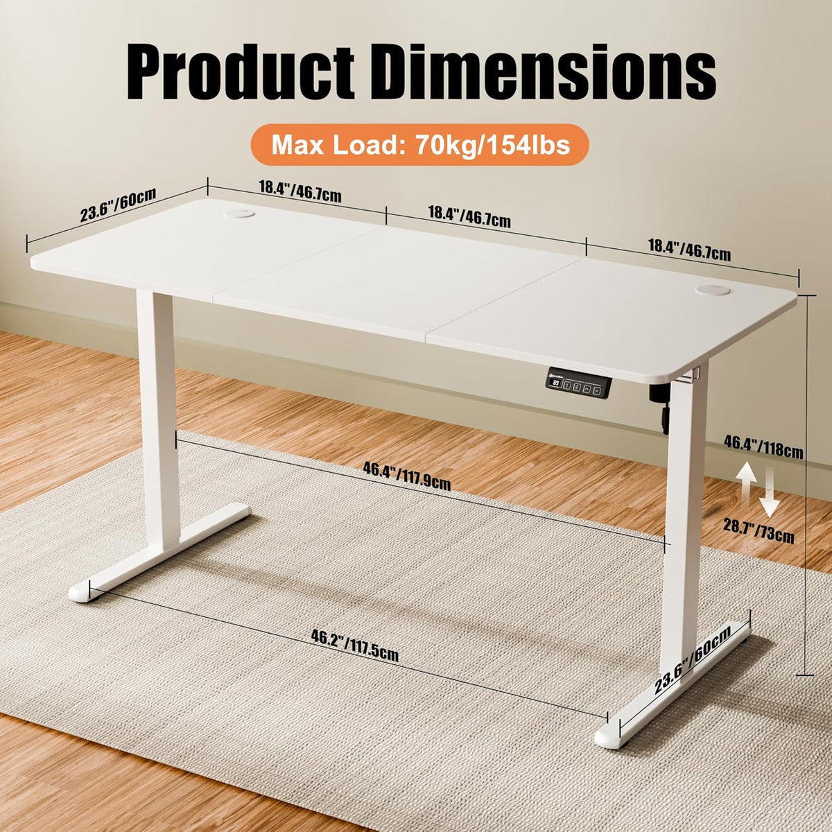 Electric Sit-Stand Desk – 80–170cm Desktop Options