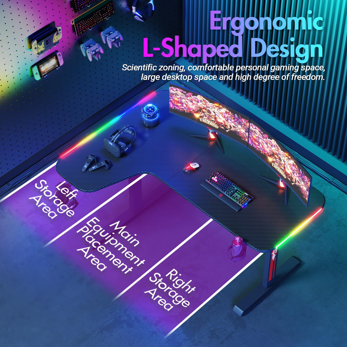160 cm L-Shaped Gaming & Computer Desk – Black or White