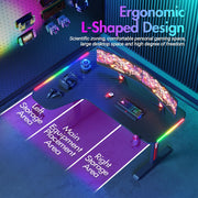 160 cm L-Shaped Gaming & Computer Desk – Black or White