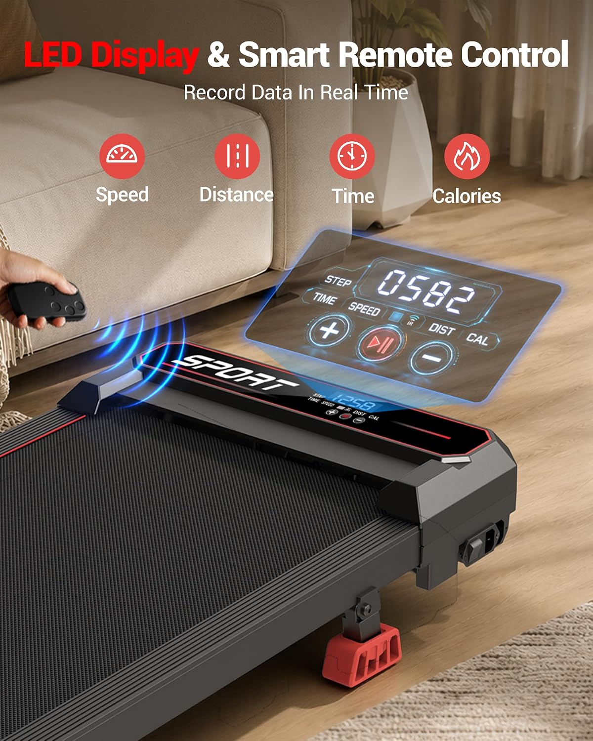4-in-1 Under-Desk Walking Pad Treadmill with 12% Incline – 3.0HP Quiet, Portable Home Fitness