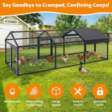 Galvanised steel chicken run
