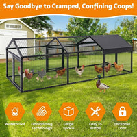 Galvanised steel chicken run
