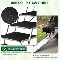Extra-Wide Folding Dog Car Stairs – 48.7 cm, 100 kg Capacity