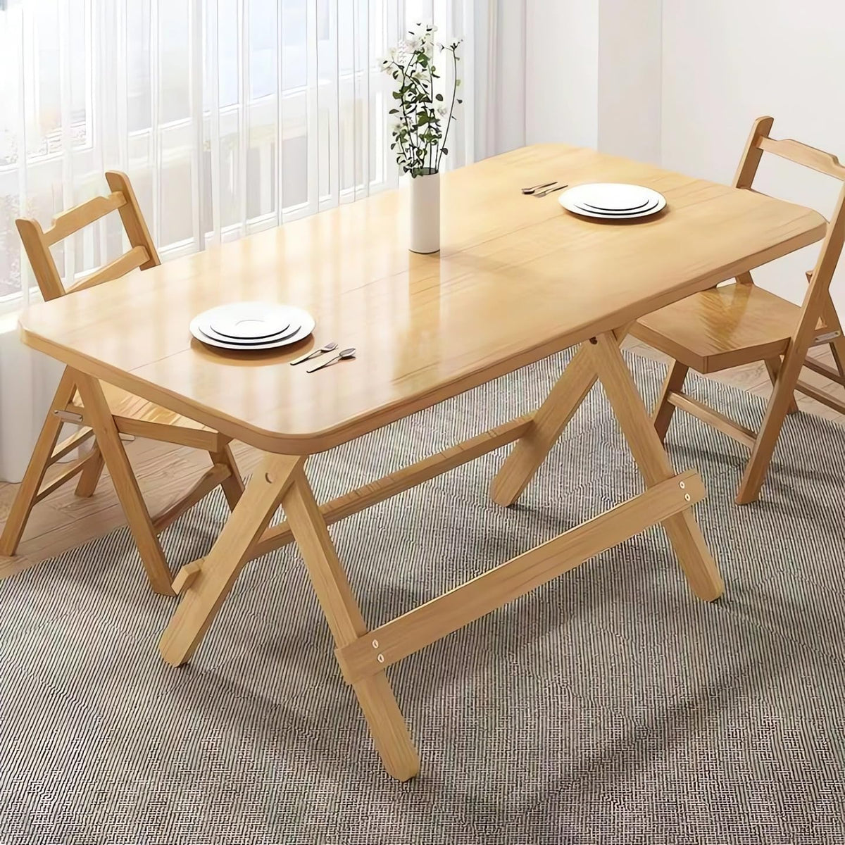 Foldable Solid-Wood Table – 100 × 60 cm