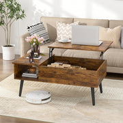 Walnut Lift-Top Coffee Table with Hidden Storage