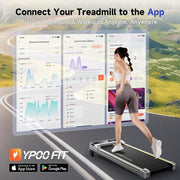 Walking Pad with Incline up to 6%, Treadmill for Home with LED Display, 136KG Portable Installation-Free Under Desk Treadmill with APP, Easy to Store Running Walking Machine