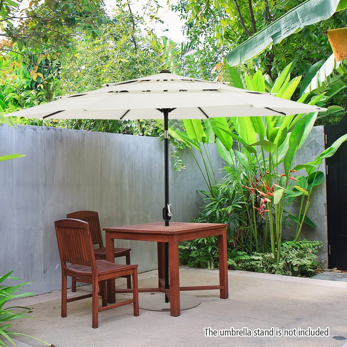 3 m Triple-Tier Patio Umbrella with Tilt & Crank