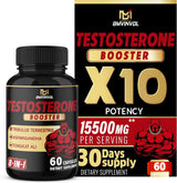 Test Booster for Men - 60 Capsules - 15500Mg Per Serving with Tribulus Terrestris, Ashwagandha Root & Tongkat Ali - 30 Day Supply