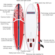 10'6 Inflatable Stand Up Paddle Boards, 33'' Widened Design Sup Paddle Board, Premium Paddle Fishing Board with Accessories, Sunscreen Cover, Fast Pump, Suitable for Youth and Adults