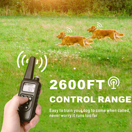 Dog Training Collar with 2600FT Remote, Electronic Dog Collar with Beep, Vibration, Shock, Light and Keypad Lock Mode, Waterproof Electric Dog Collar Set(1 Remote + 3 Receiver)